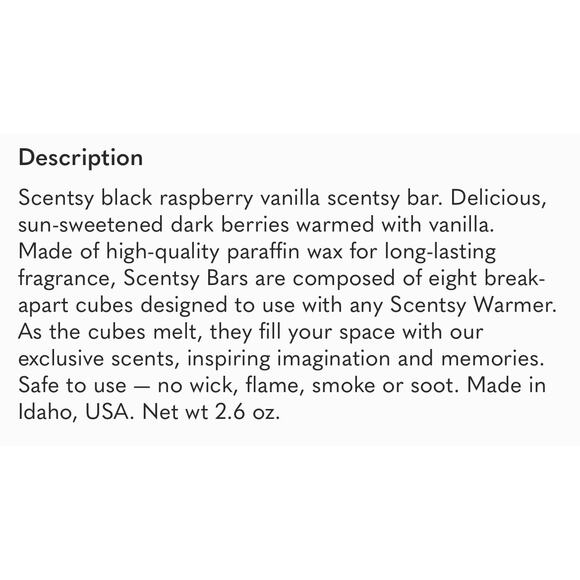 Scentsy Bar Wax Melt Black Raspberry Vanilla Lot of 2 Retired Scent Authentic - Picture 6 of 6